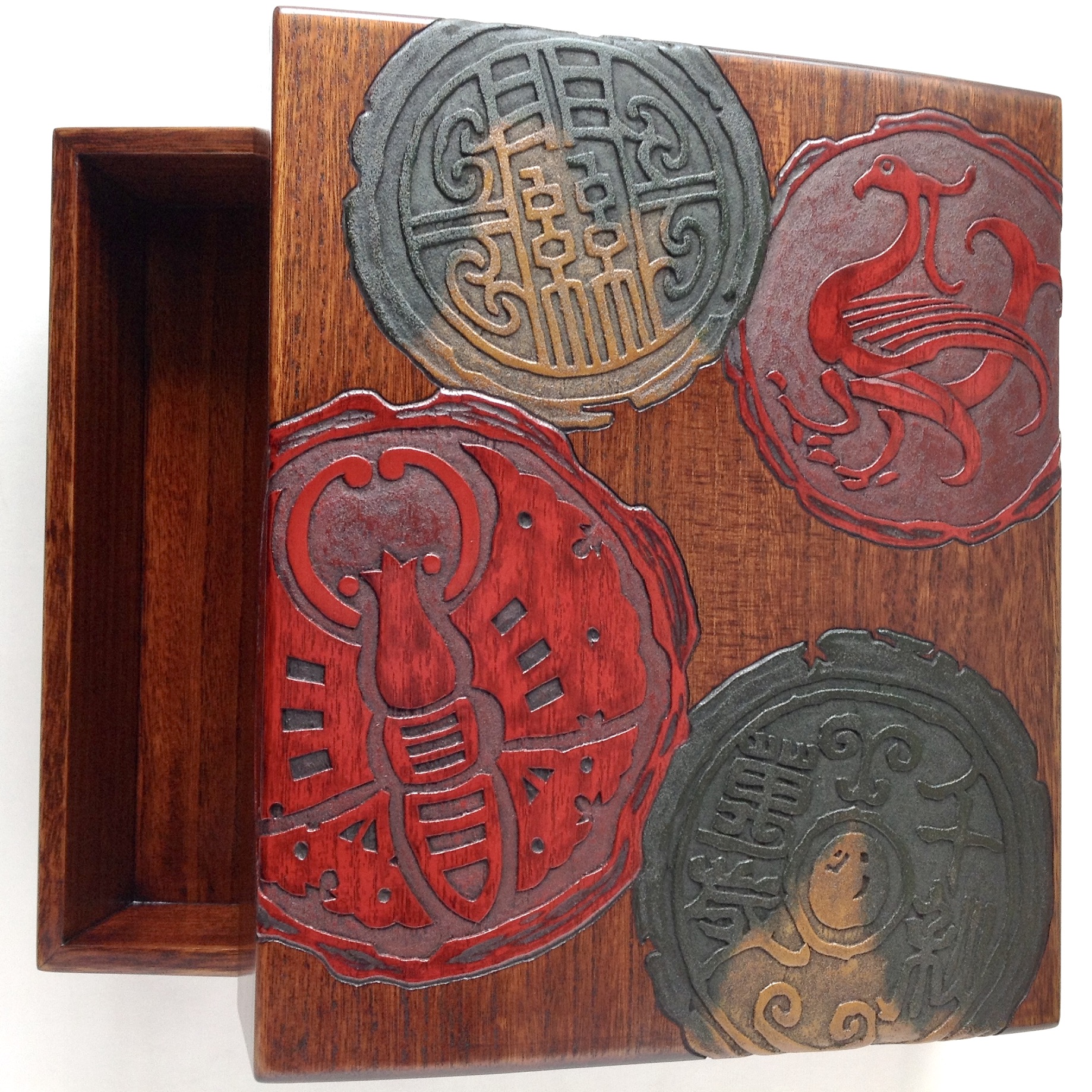 書籍箱（桐文箱）古瓦 ｜ 岡山特産 烏城彫（うじょうぼり）～日本の