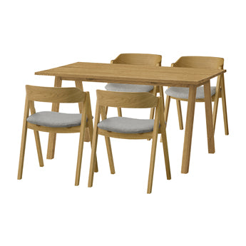 ELEMT(エレムト) ダイニング5点セット W1600 ブラウン | ダイニング