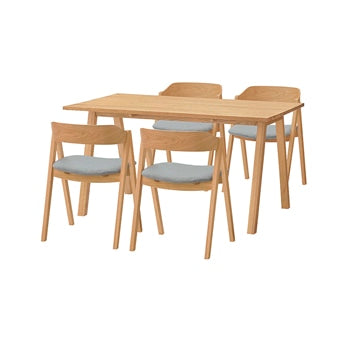 ELEMT(エレムト) ダイニング5点セット W1600 ナチュラル ブルーグレー