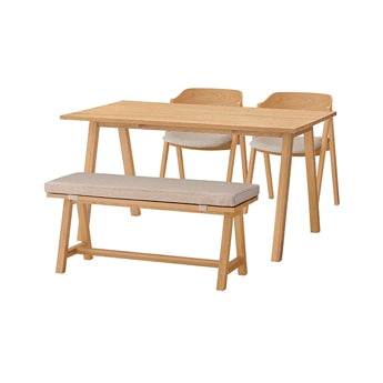 ELEMT(エレムト) ダイニング4点セット W1400 ナチュラル ブルーグレー