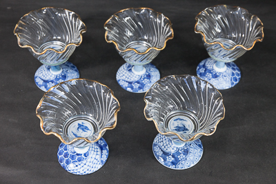 三洋陶器 龍峰窯 祥瑞ガラスデザート鉢揃 【器道楽】