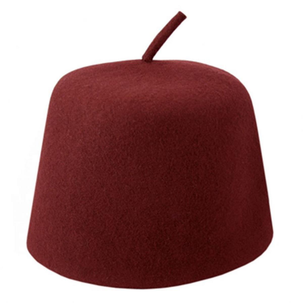 Maroon Wool Fez with Stem – Village Hat Shop