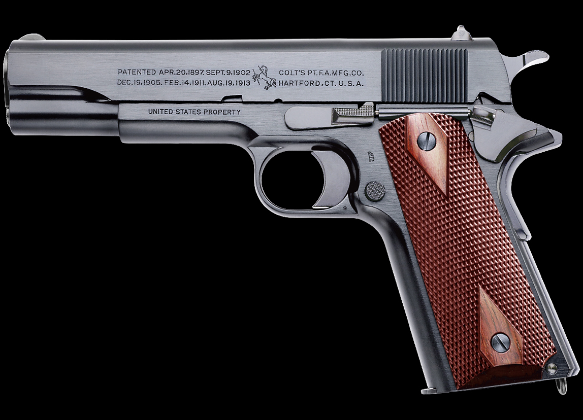 完売】WA【コルト】M1911 ブラックアーミー 木製グリップ付 【WESTERN