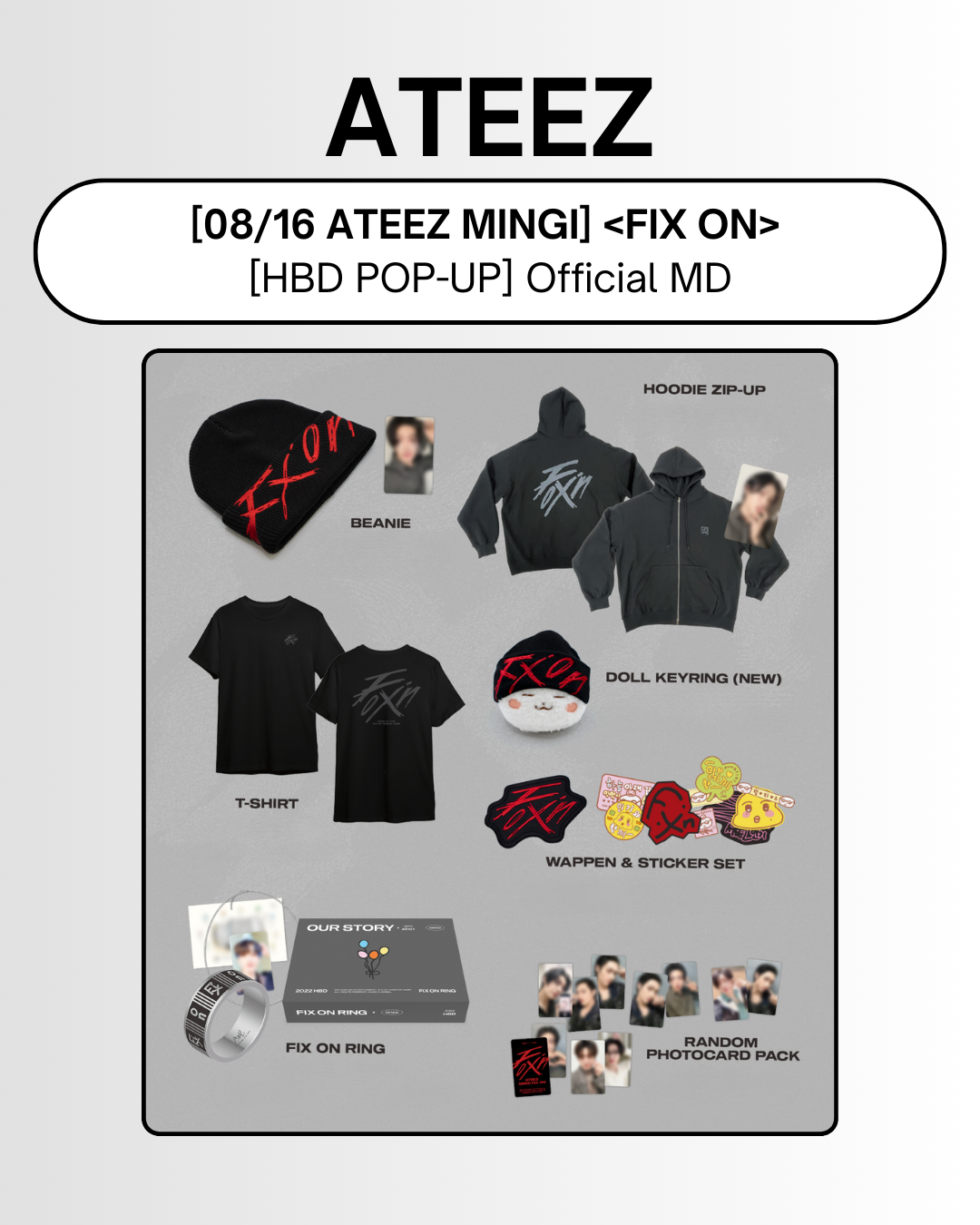 08/16 ATEEZ MINGI] HBD POP-UP] Official MD (PRE-ORDER