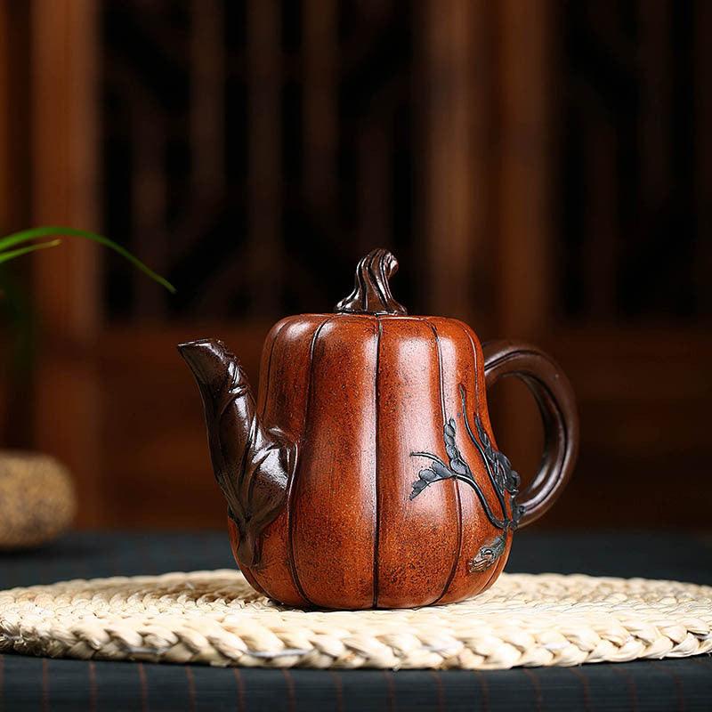 Chinese Yixing Zisha Clay Teapot Tall Pumpkin | YixingTeaArt