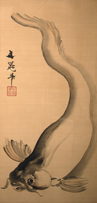 谷文晁(160cm×83cm)・お席と美術空間・料亭糀家・こうじや