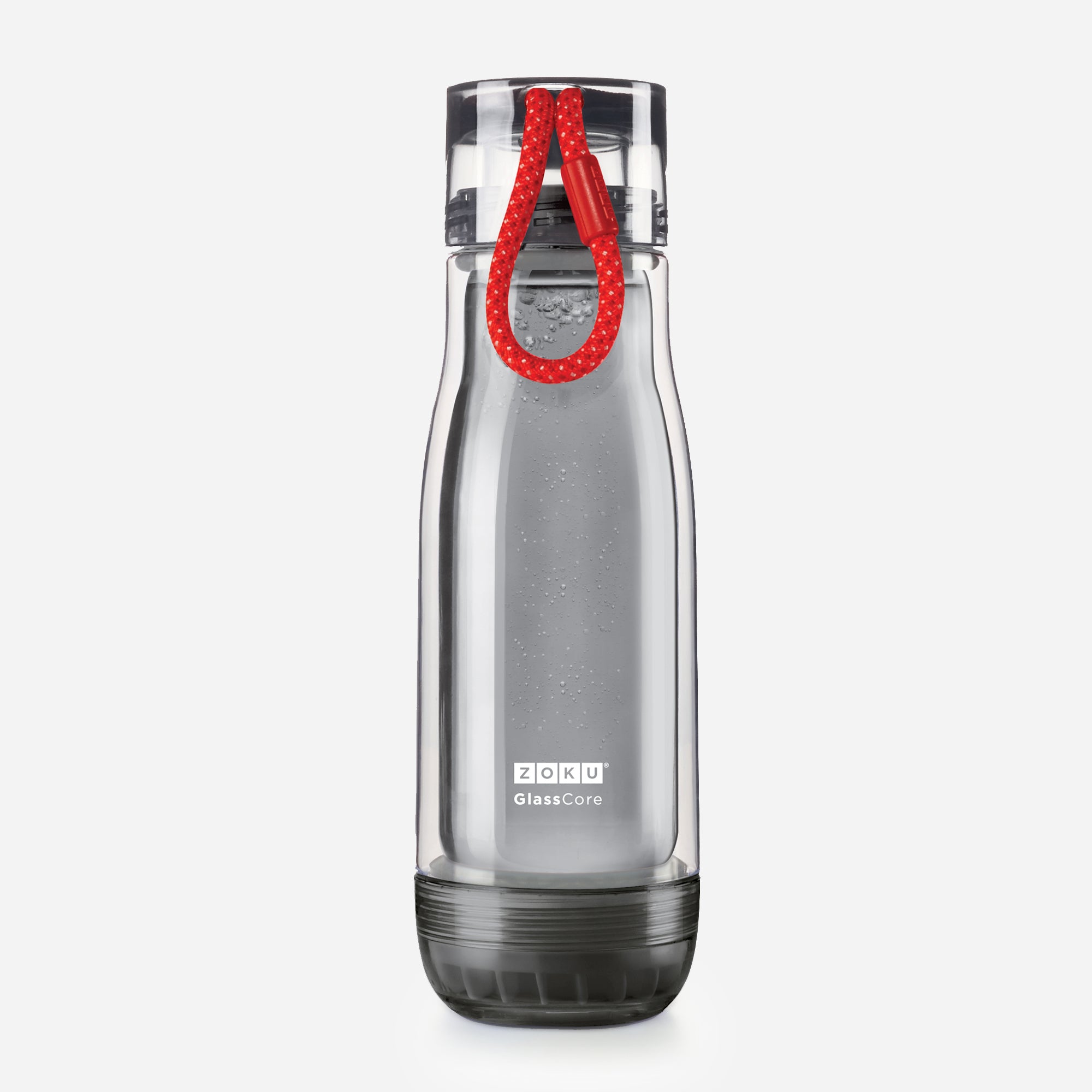 16oz Grey Glass Core Bottle - Red – ZOKU