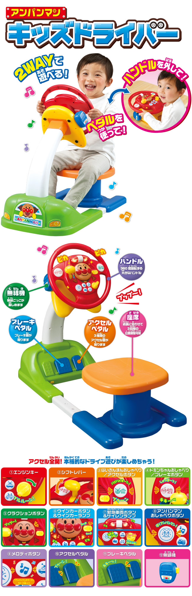 アンパンマン キッズドライバー ｜乗用シリーズ ｜ アンパンマン