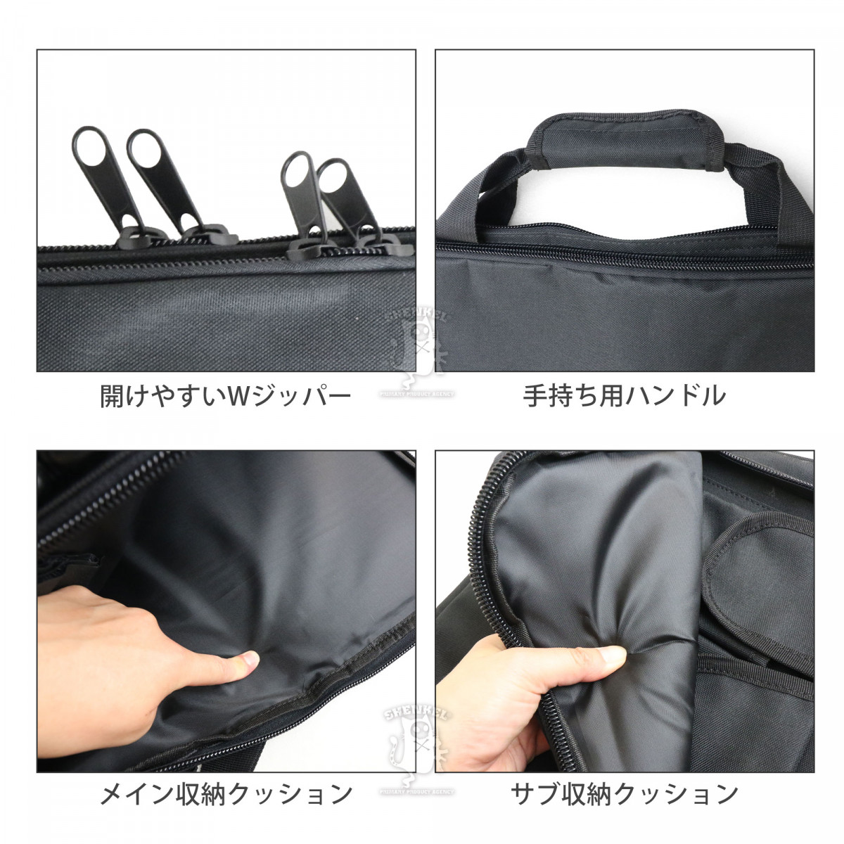 NEW 85cmダブル ガンケース ライフルケース (BK ブラック ) SLRロゴ