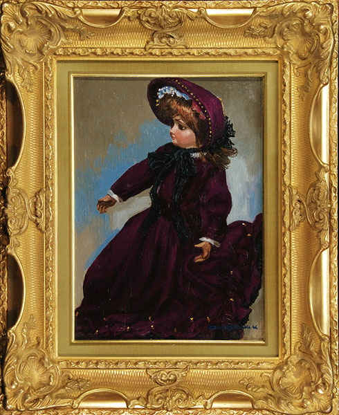 小松崎邦雄 「外出着の人形」 油彩4号｜【Arts Ship】のむら画廊