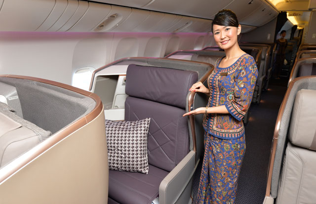 ビジネスは長さ198センチのベッドに 写真特集・シンガポール航空777