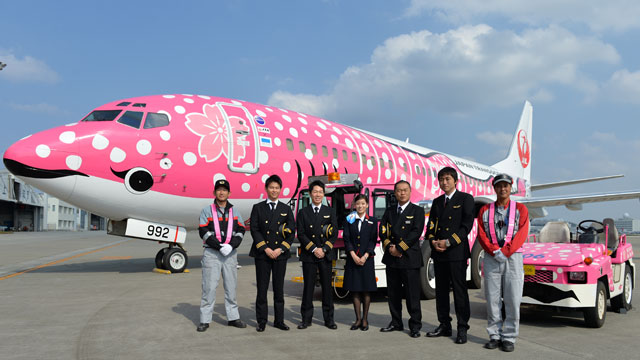 ジンベエジェット2号「さくらジンベエ」、JTAがお披露目