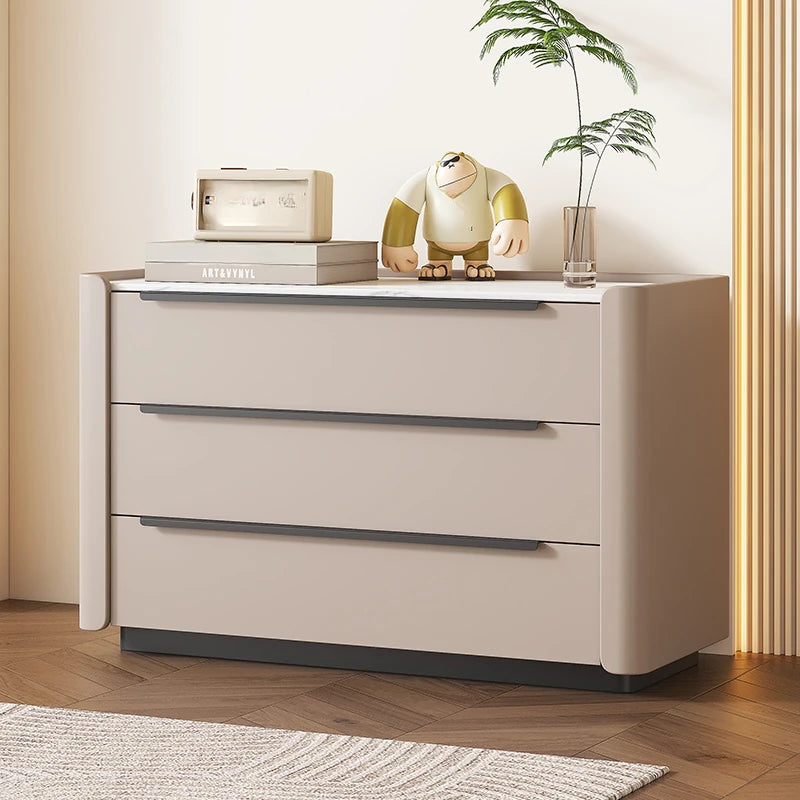 スタイリッシュなキャビネット・チェスト - PUレザー仕上げ、収納力