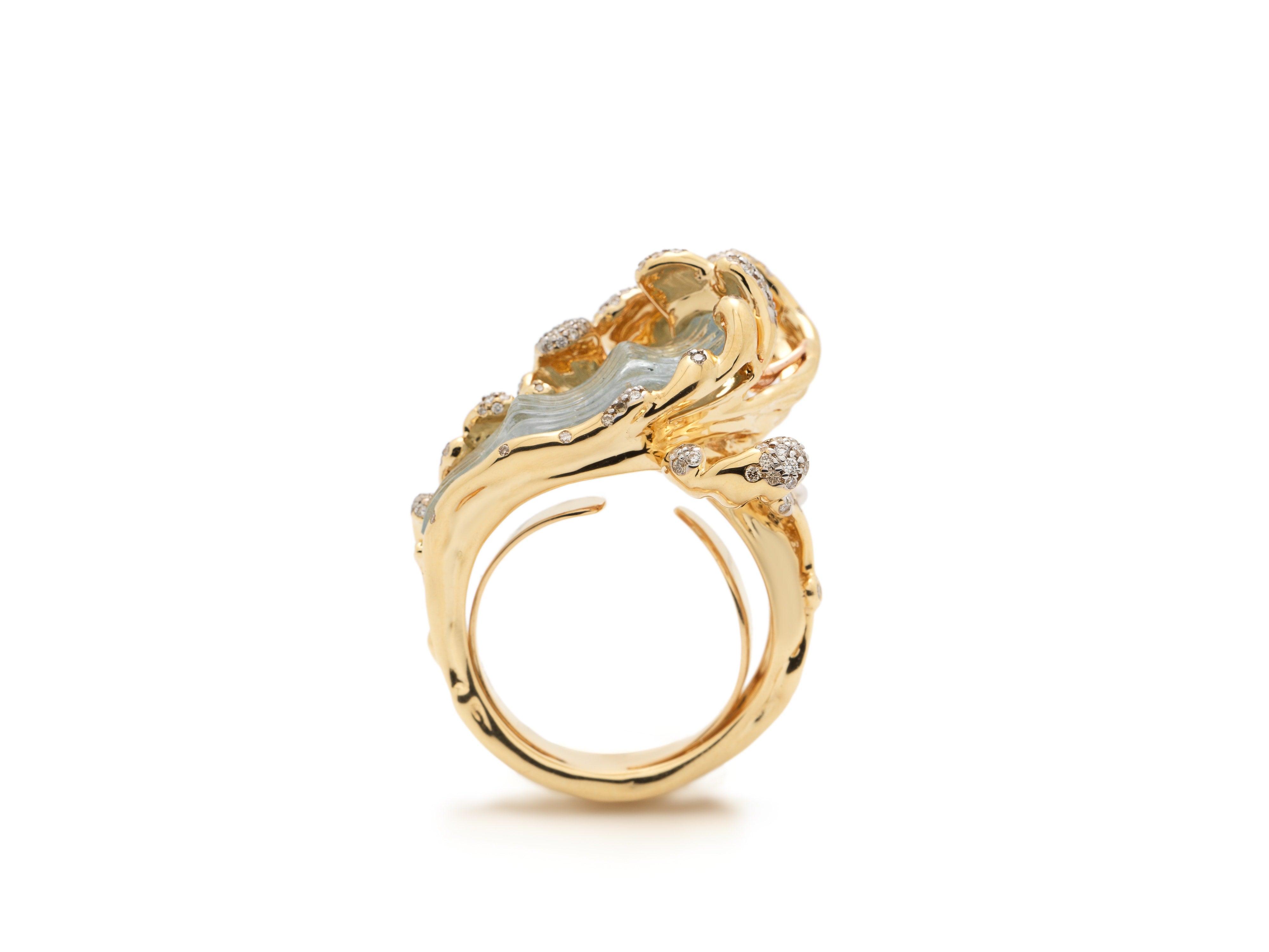Mermaid Wave Ring Yellow Gold – Bibi van der Velden