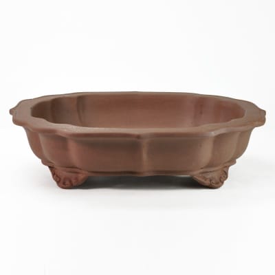 紫泥変形六角 盆栽鉢 13号 鉢幅40cm×奥行き33cm×高さ10cm を販売｜盆栽