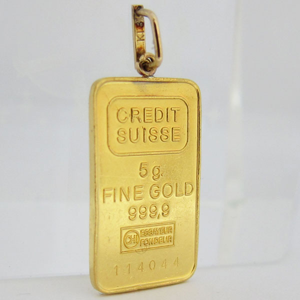 K24/K18 純金5g 18金0.3g インゴット ネックレストップ FINEGOLD