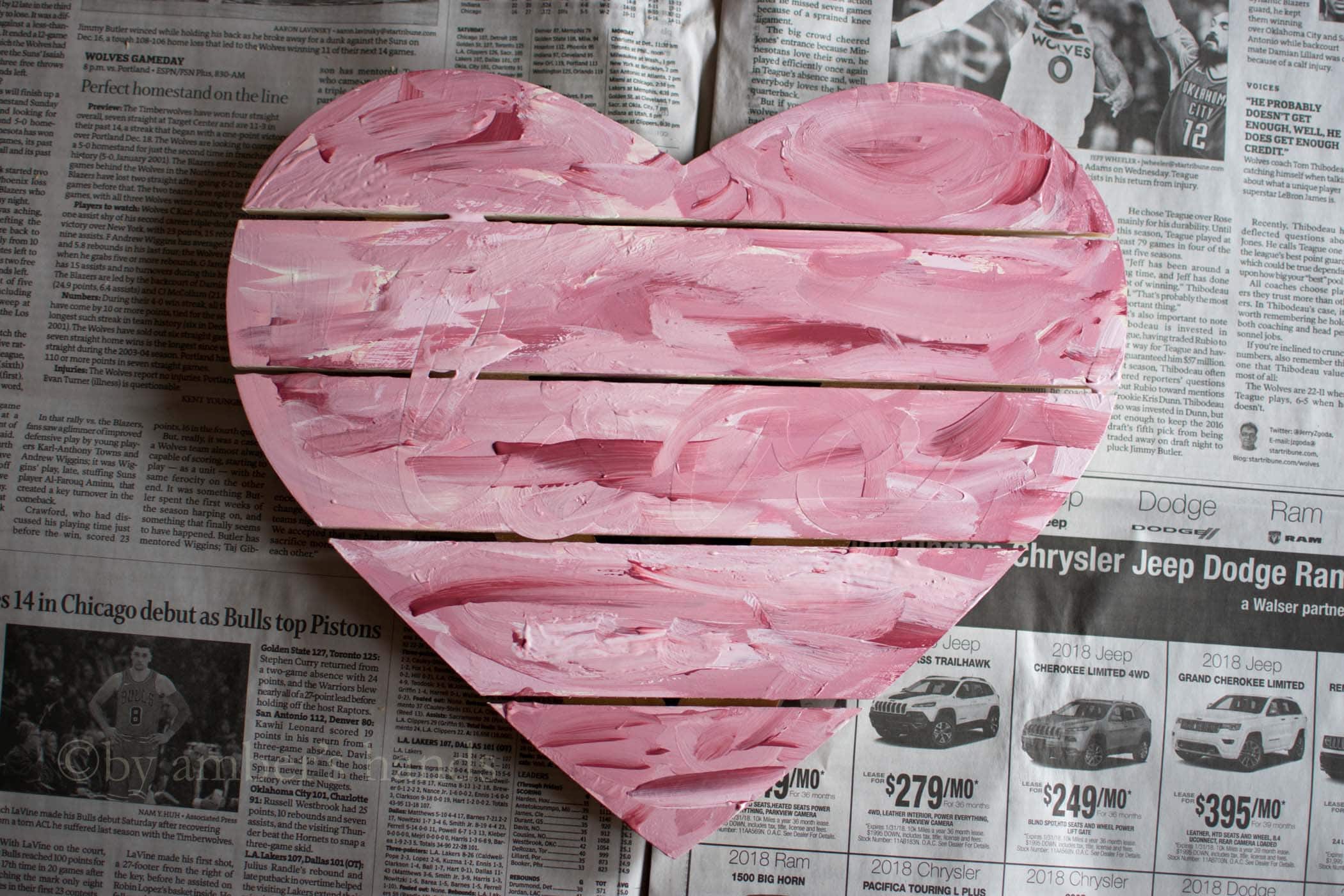 Sweet Heart Wall Art: Collaboration In Art With Kids
