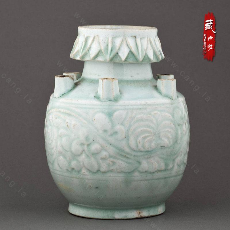 南宋景德镇青白瓷五管瓶-南宋湖田-瓶罐炉- 藏点啦古玩网