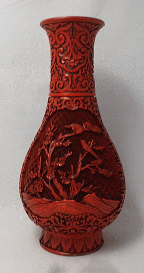 彫漆・花瓶 中国漆器