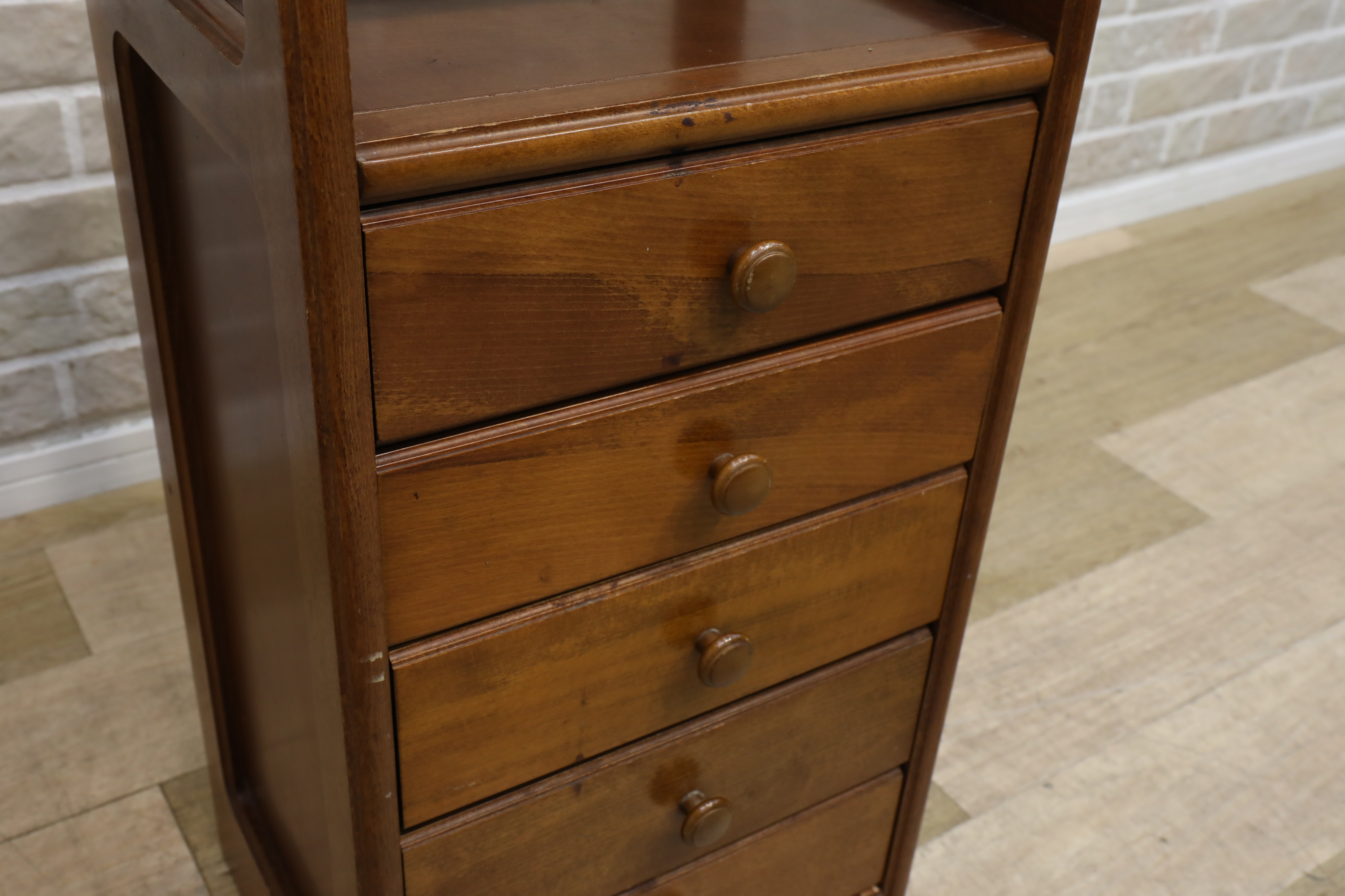 D1026】カリモク karimoku 電話台 テレフォンラック チェスト 木製