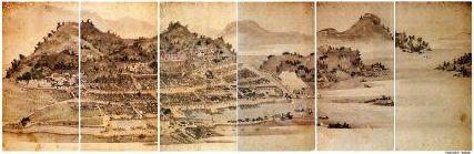 紙本著色竹原絵屏風(しほんちゃくしょくたけはらえびょうぶ)／竹原市