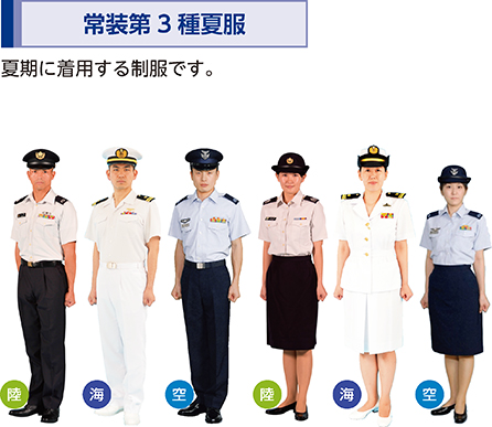 防衛省・自衛隊｜令和元年版防衛白書｜資料編｜自衛隊の制服、階級章