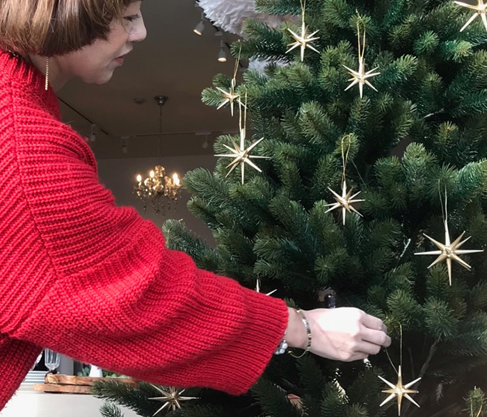 金の星（小）箱入り6ヶセット】木製 クリスマス ツリー オーナメント