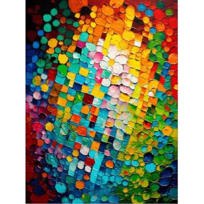 三联山水风景画轻奢抽象大芬村油画_现代装饰抽象油画_抽象油画、现代