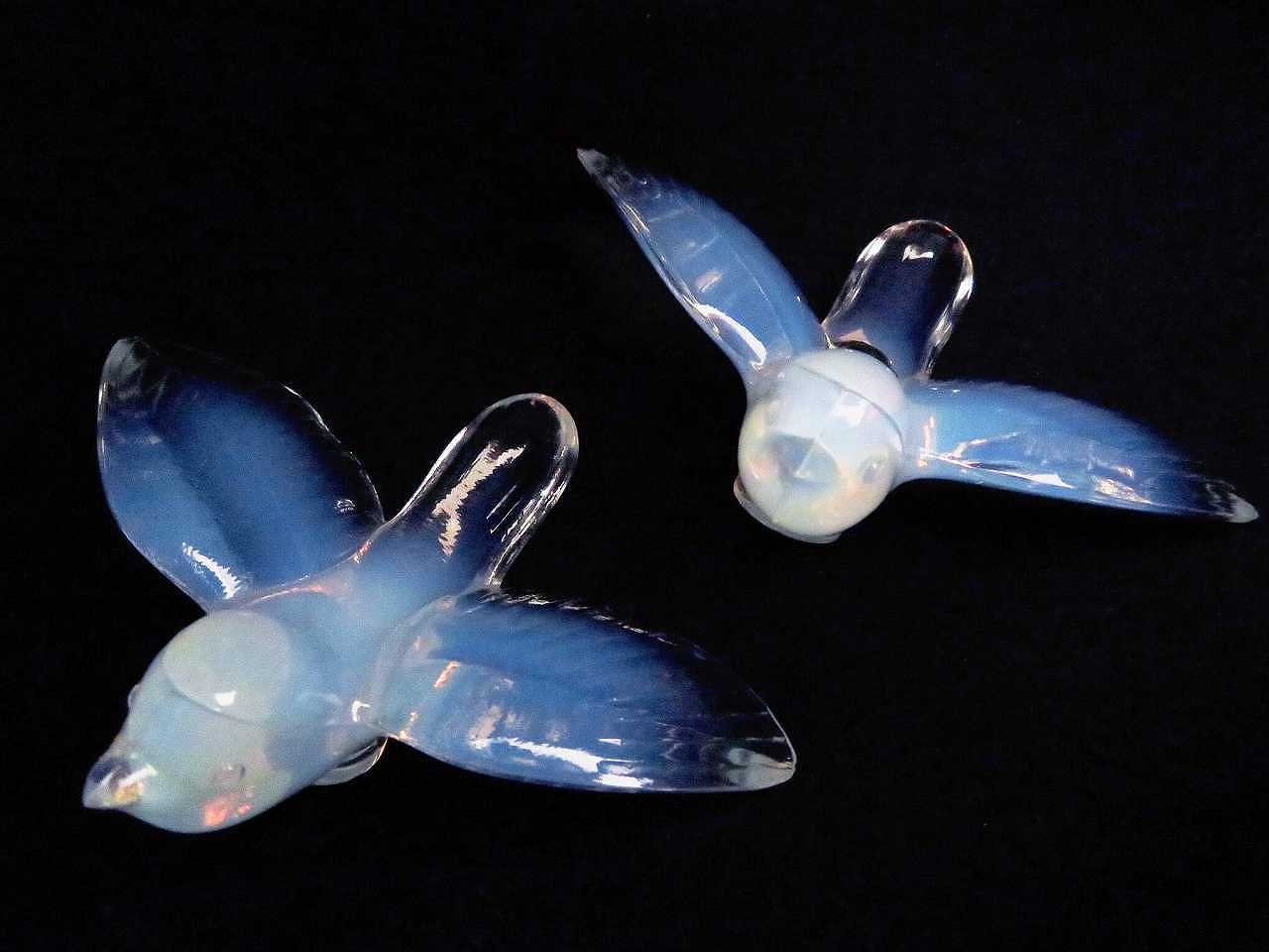 希少 オパールセントガラス エトラン（ETLING）大皿 鳥 魚 インテリア