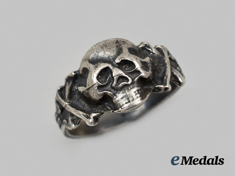 Germany, Wehrmacht. A Totenkopf Ring In Silver – eMedals