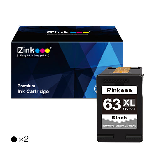 HP 63 63XL Remanufactured Ink Cartridge (2 Black) | E-Z Ink