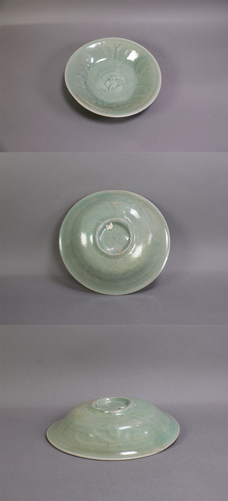 古美術 吉戸 - 高麗青磁刻花文平鉢 | 古美術品専門サイト fufufufu.com