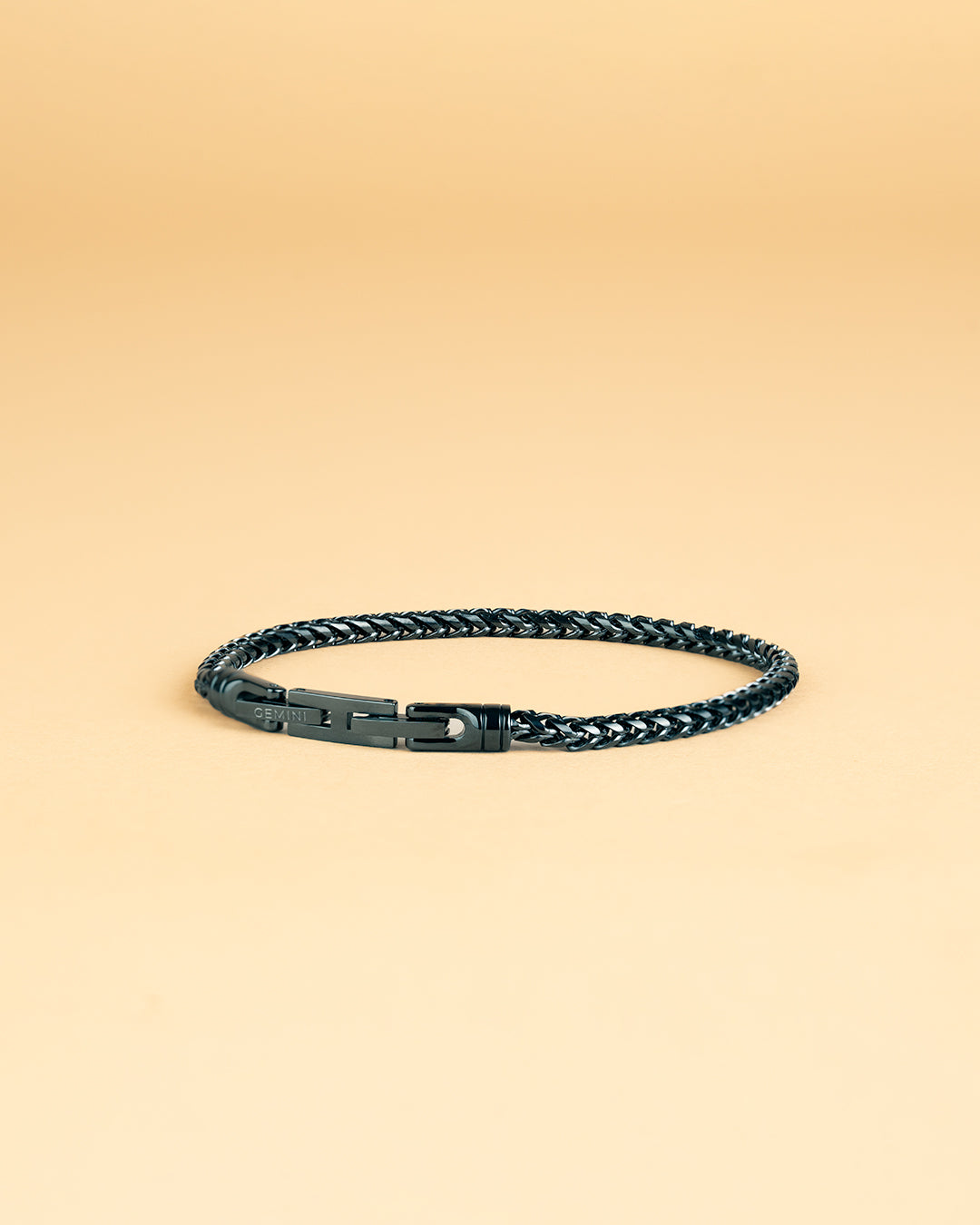 3mm foxtail bracelet in stainless steel with black finish – Gemini