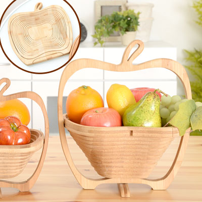 りんごバスケット 大 キッチン用品 キッチングッズ おしゃれ ぼん家具