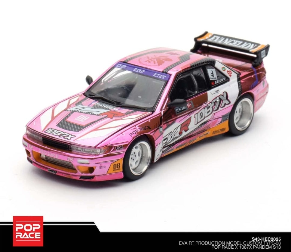 Pop Race Xcartoys Nissan Silvia S13 1087X Chrome. EVA RT