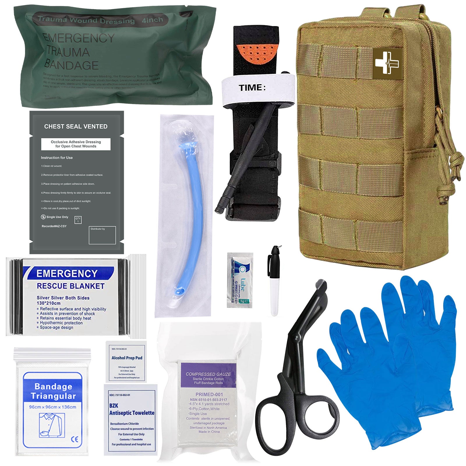 Homestockplus IFAK Trauma Kit,Emergency IFAK First Aid Kit with CAT To