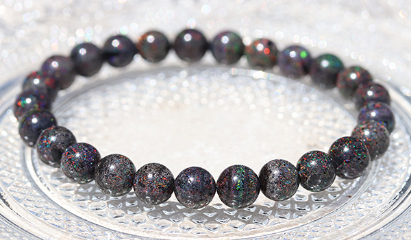 一点もの】素通しブレス（オーストラリア産ブラックマトリックス