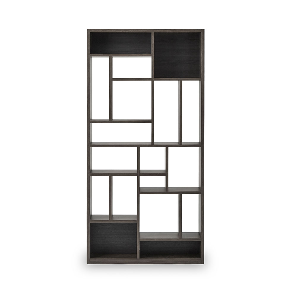 ブックシェルフ「ローナ」幅90cm GY グレー色【セール対象品のため5