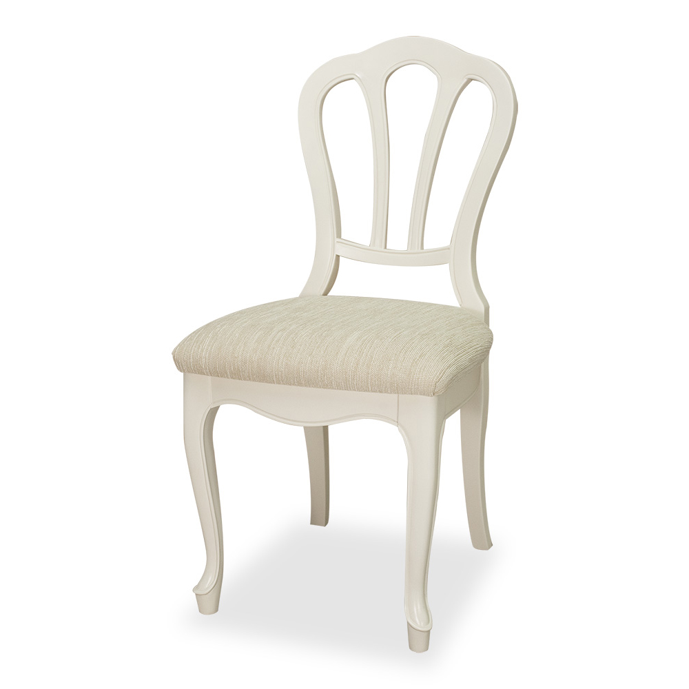 LDチェア「フルール」座面高43cm リンデン材ホワイトウォッシュ色 布