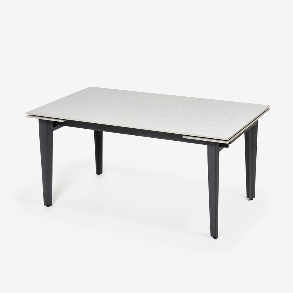 伸長式ダイニングテーブル「レフ」セラミック天板RWH（ホワイト）色 脚