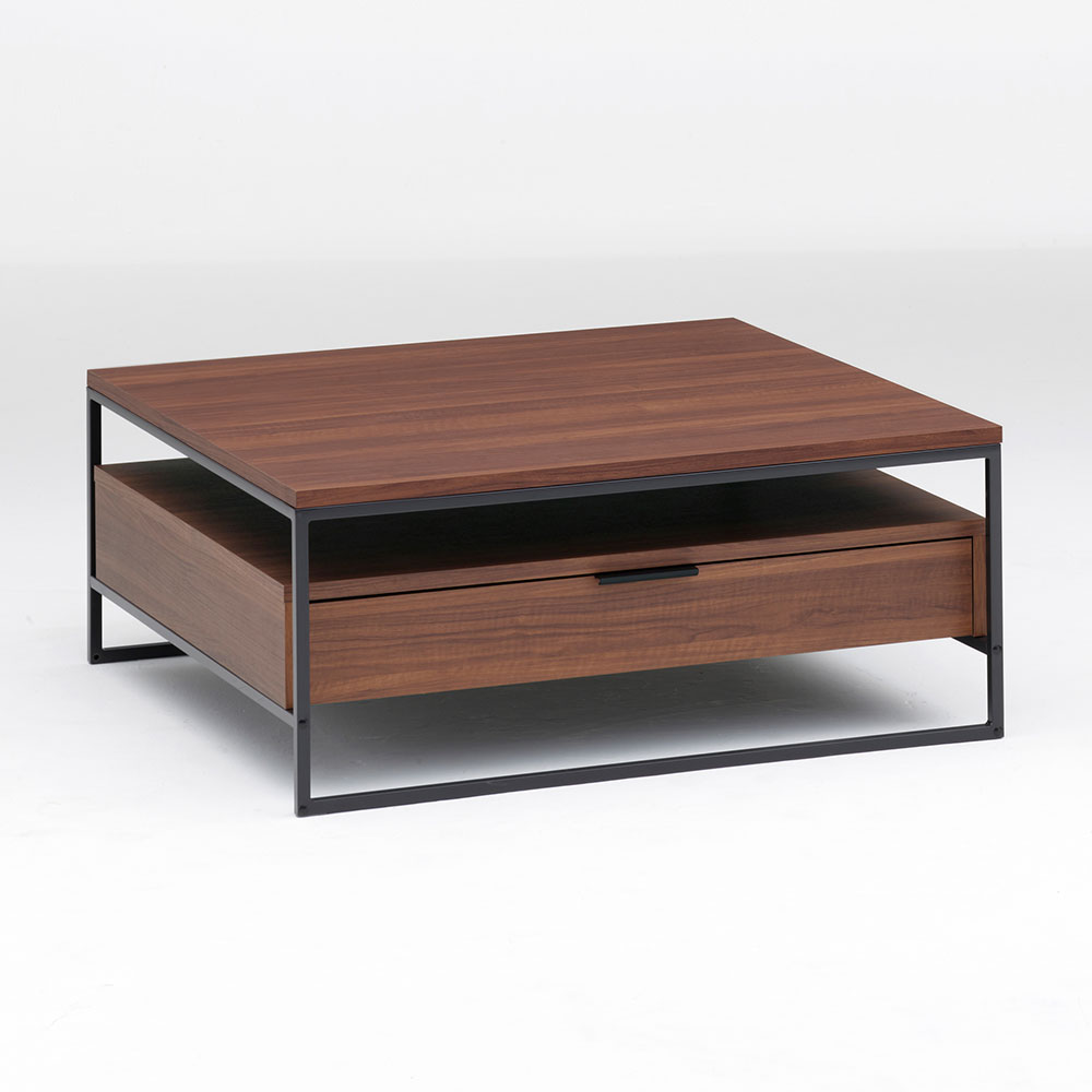 Pamouna（パモウナ）リビングテーブル「IR-W90B」天板ウォールナット色