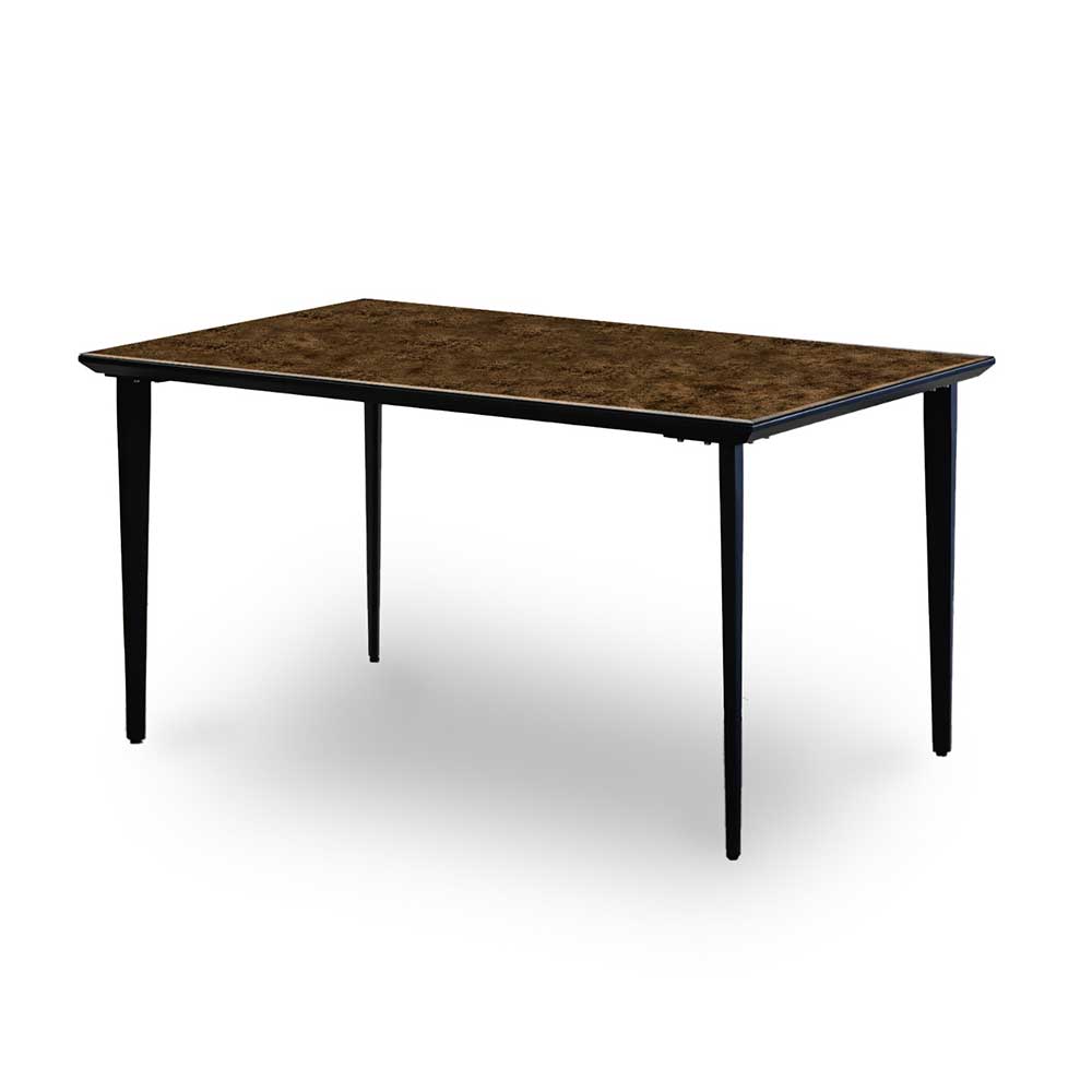 ダイニングテーブル「GT」アイアン4本脚タイプ ガラス天板 全4色 全2