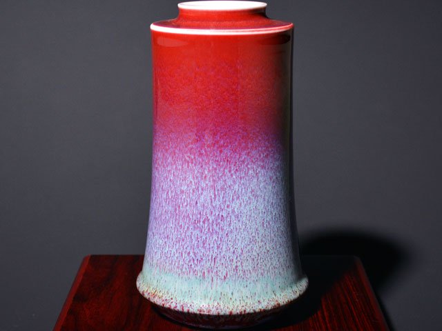 有田焼】筒形花瓶 窯変辰砂 - JTOPIA