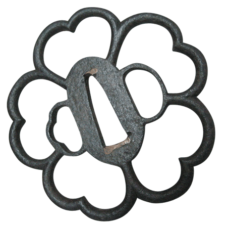 つば 鍔 鐔 桜花透し 服部美術刀剣店 katana hattori samurai art shop