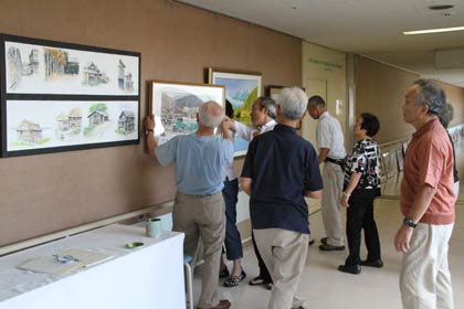 17日まで済生会三条病院で水彩画の宇賀治徹男＆サークルみづゑ第10回