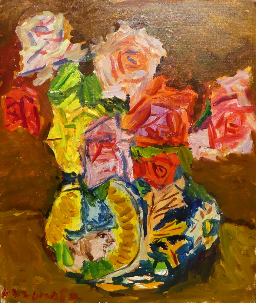 中川一政 『ばら』 [古美術こもれび] 骨董,掛軸,絵画の買取と販売,名古屋