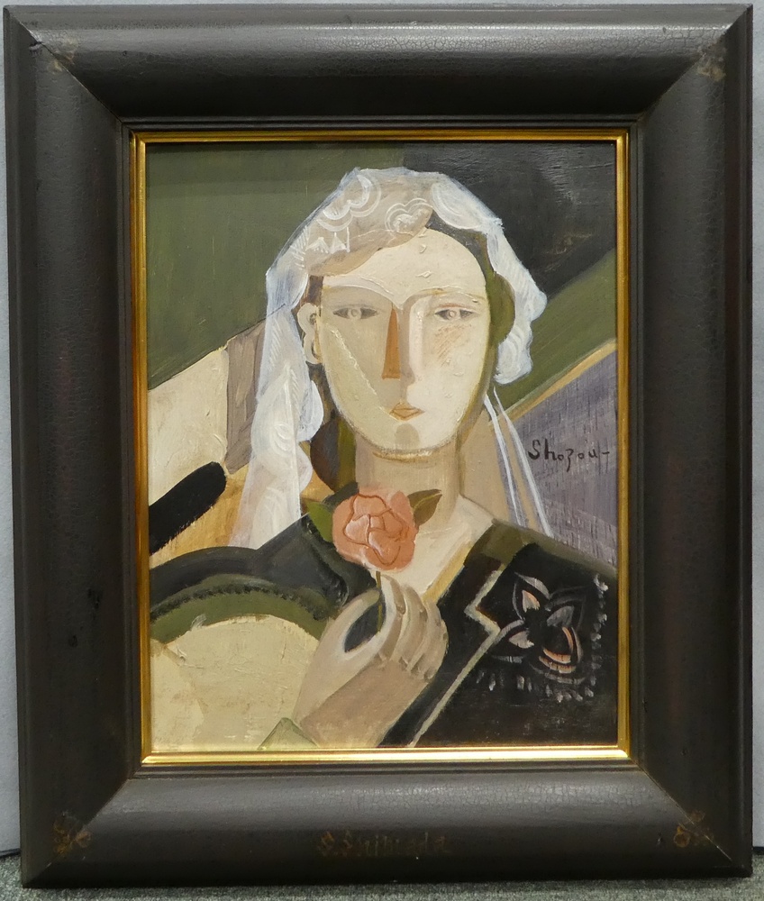 島田章三 『貴婦人とバラ』 [古美術こもれび] 骨董,掛軸,絵画の買取と