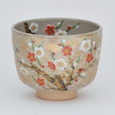茶碗 乾山 波文紅白梅【販売】-茶道具は京都しみず孔昌堂