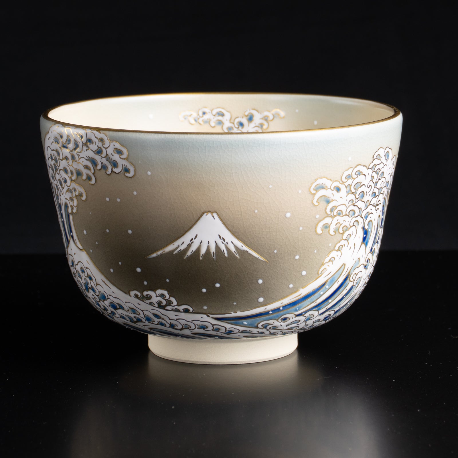 京都 清水焼】抹茶碗 浪裏に富士 善昇｜コトポッター