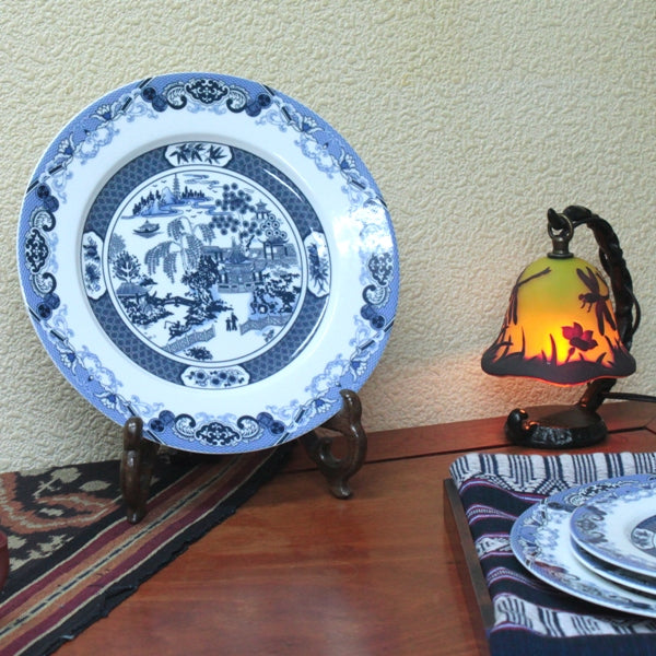 景徳鎮青花皿（大）2枚セット ヴィンテージ未使用新品 2005年製造